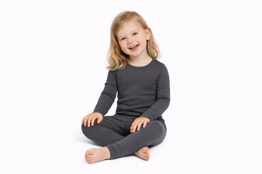 Bamboo Two Piece Pajama Set, Dark Gray