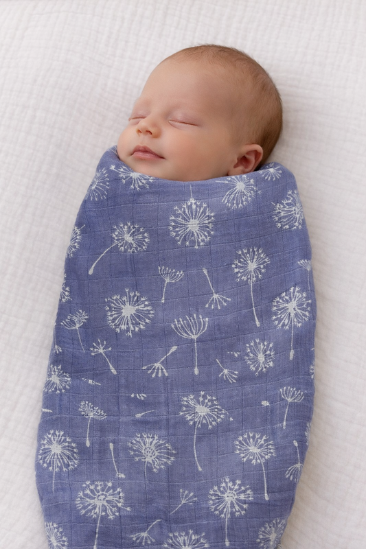 Muslin Swaddle, Purple Daisy