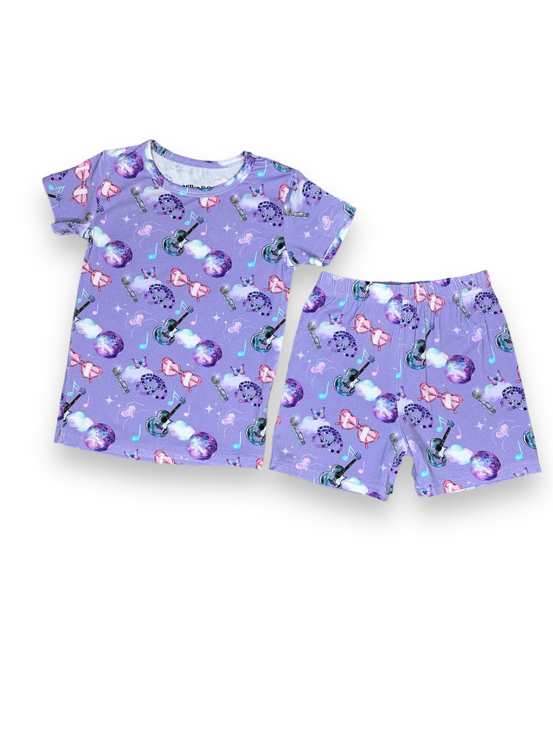 Little Lady Musician, Bamboo Two Piece Short Sleeve Shorts