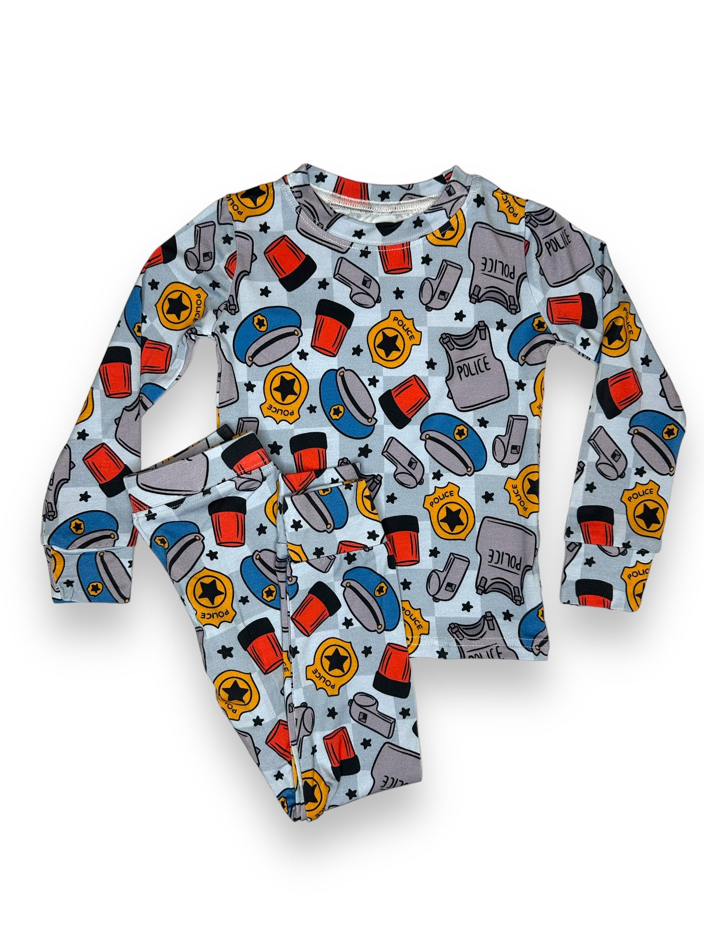 Bamboo Two Piece Pajama Set, Police Gear