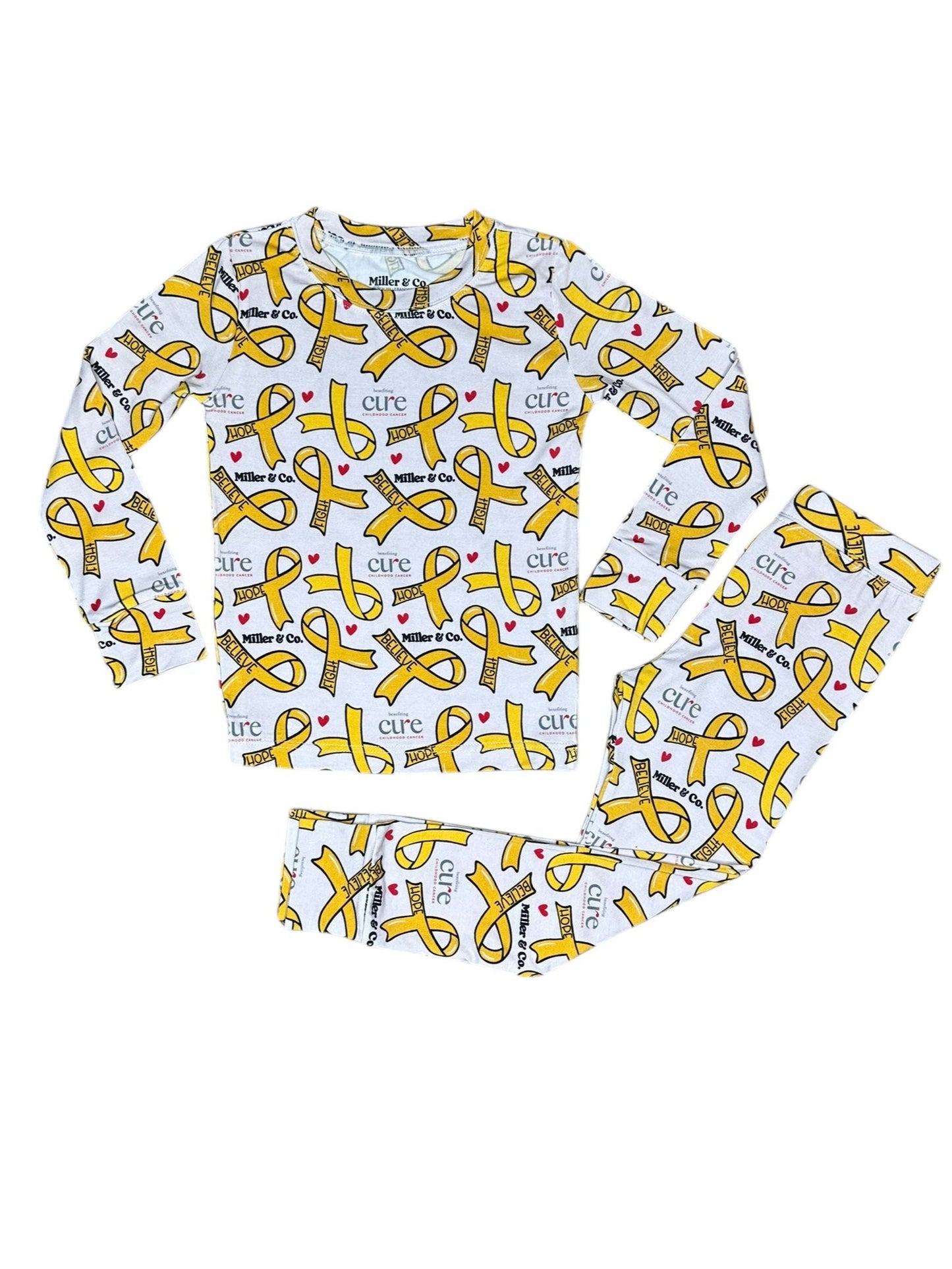 Bamboo Adult Two Piece Pajama Set, Cure Childhood Cancer