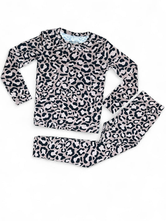Bamboo Adult Two Piece Pajama Set, Leopard