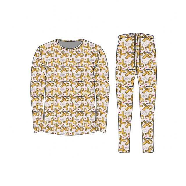 Bamboo Adult Two Piece Pajama Set, Cure Childhood Cancer