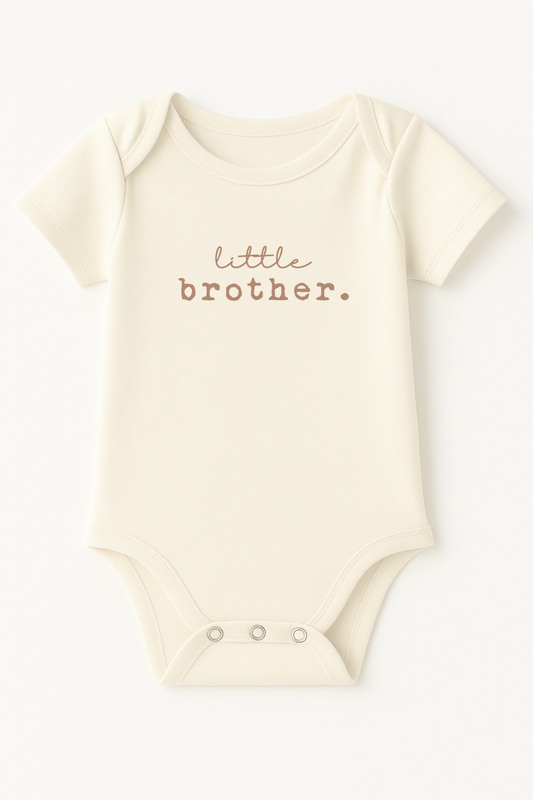 Little Brother Clay Organic Cotton Baby Bodysuit Short Sleeve