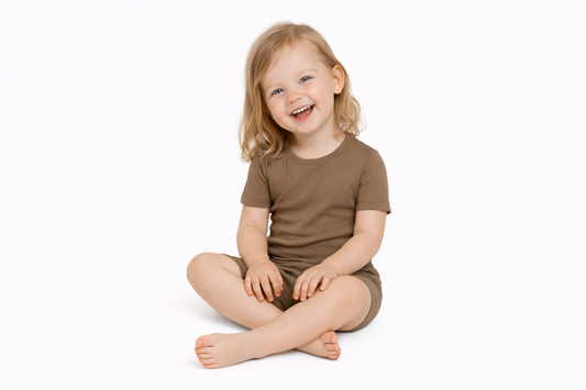 Mossy Gold, Bamboo Two Piece Short Sleeve & Shorts Pajama Set