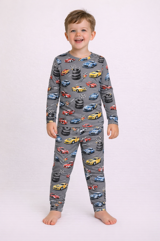 Racecar, Bamboo Two Piece Pajama Set