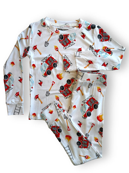 Bamboo Two Piece Pajama Set, Firefighter