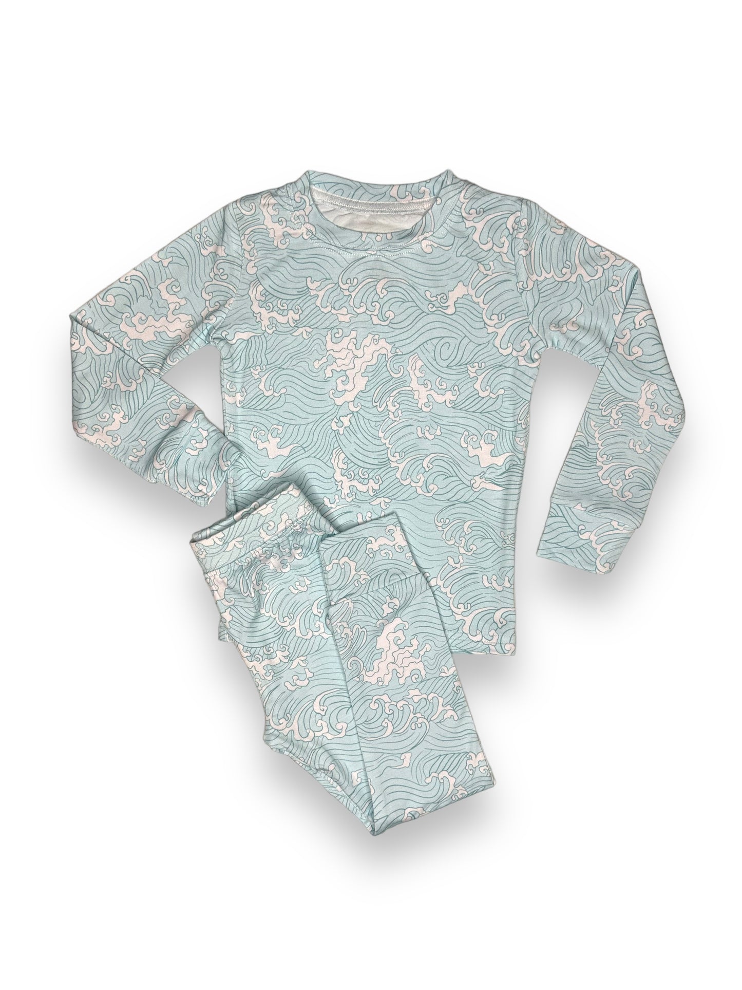 Waves, Bamboo Two Piece Pajama Set