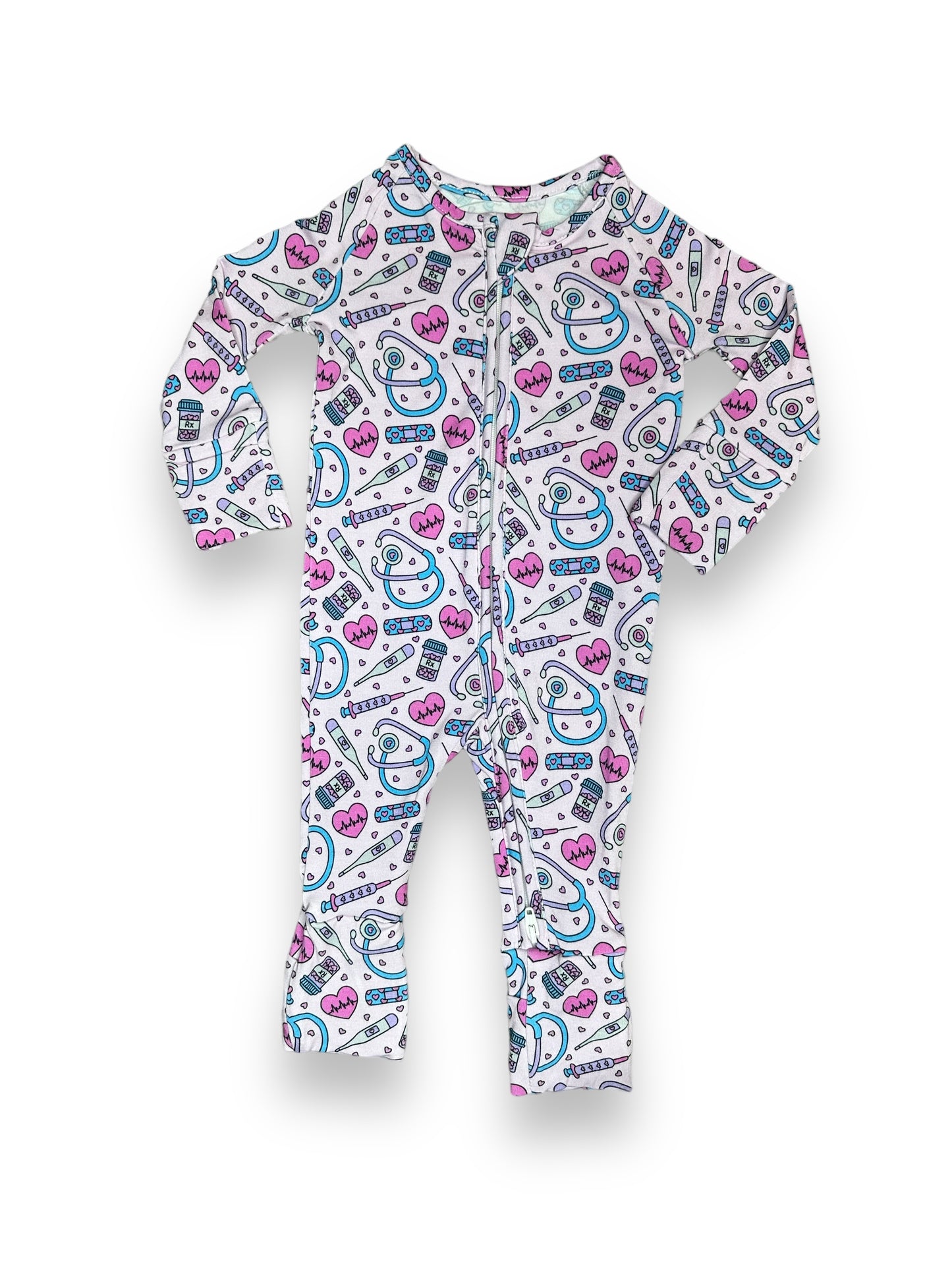 Bamboo Zipper Footie, Pink Healthcare