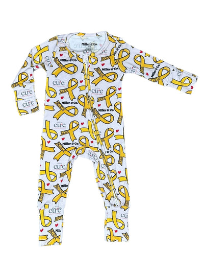 Bamboo Zipper Footie, Cure Childhood Cancer