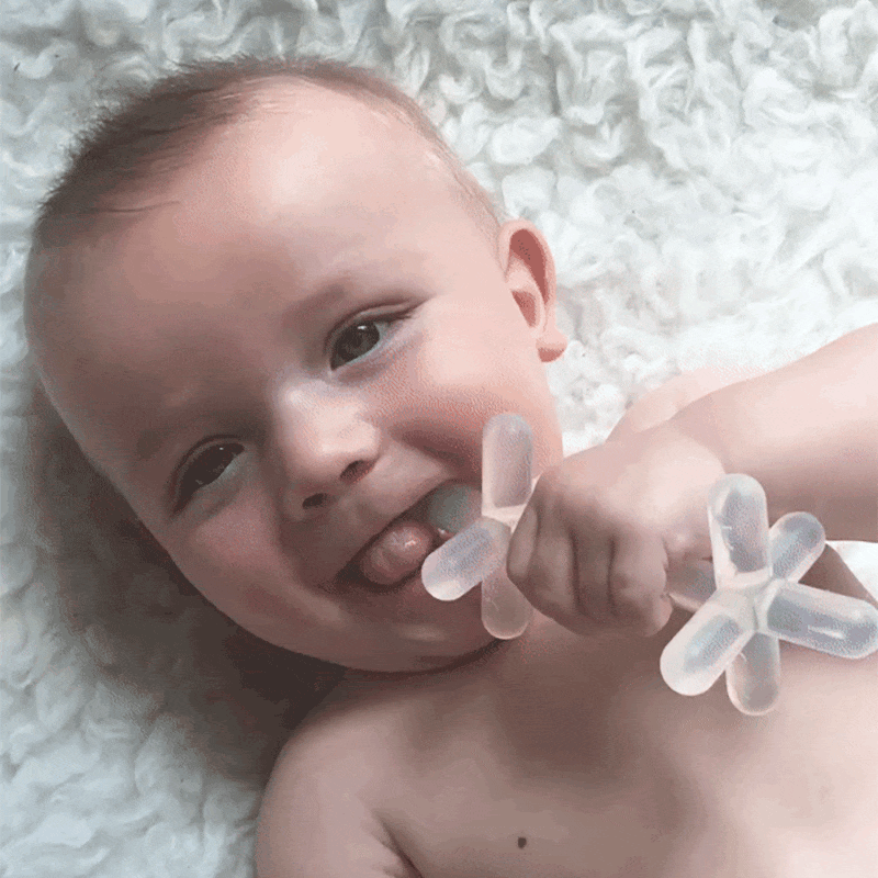 The best baby teether: 1-pack moonlight white silicone teether