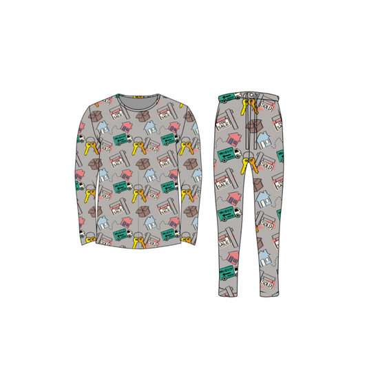 Bamboo Adult Two Piece Pajama Set, Real Estate