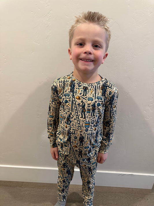 Lineman Hero, Bamboo Two Piece Pajama Set