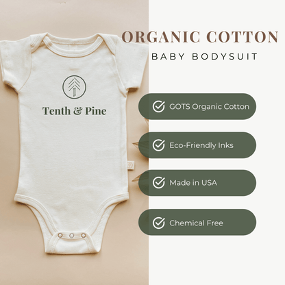 Little Sister Clay Organic Cotton Short Sleeve Baby Bodysuit