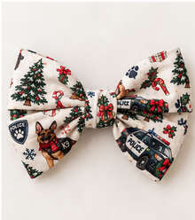 Christmas Police K9 Bow