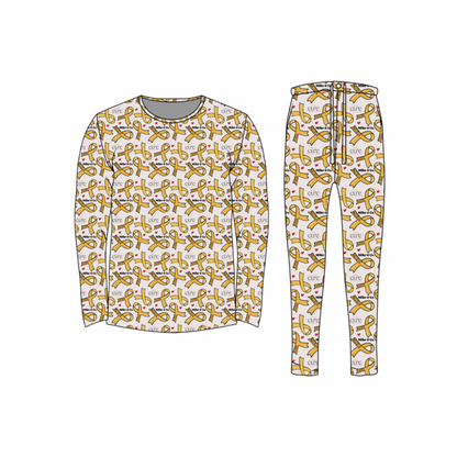 Bamboo Adult Two Piece Pajama Set, Cure Childhood Cancer