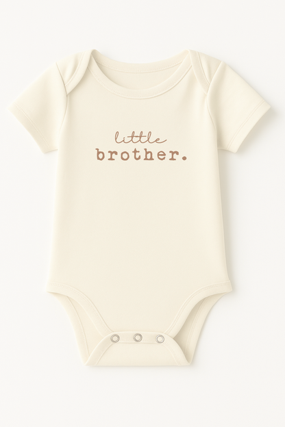 Little Brother Clay Organic Cotton Baby Bodysuit Short Sleeve