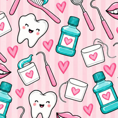 Close-up of the Valentine's Pink Dental print