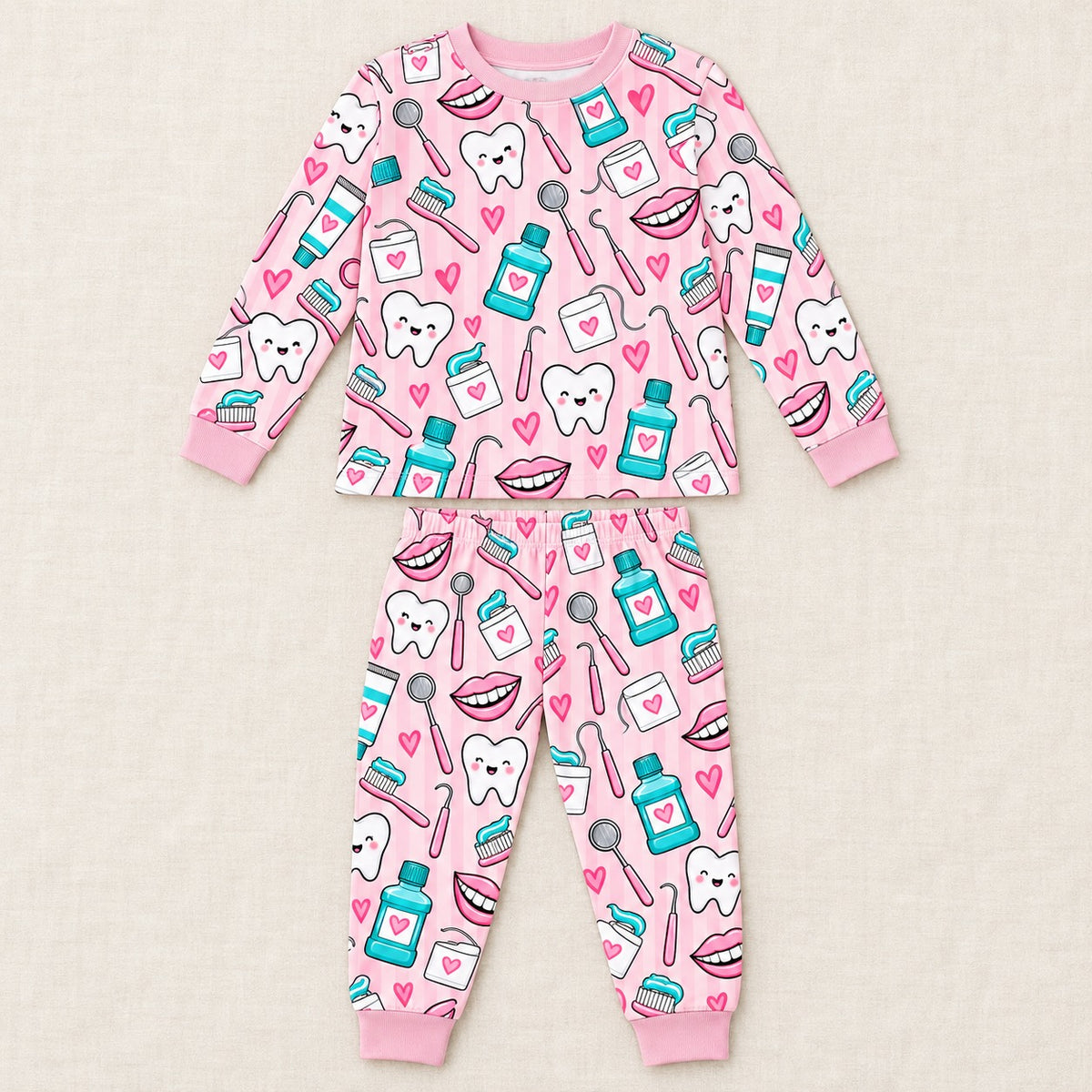 Valentine's Pink Dental Kids Two-Piece Set