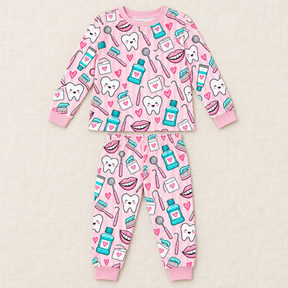 Valentine's Pink Dental Kids Two-Piece Set