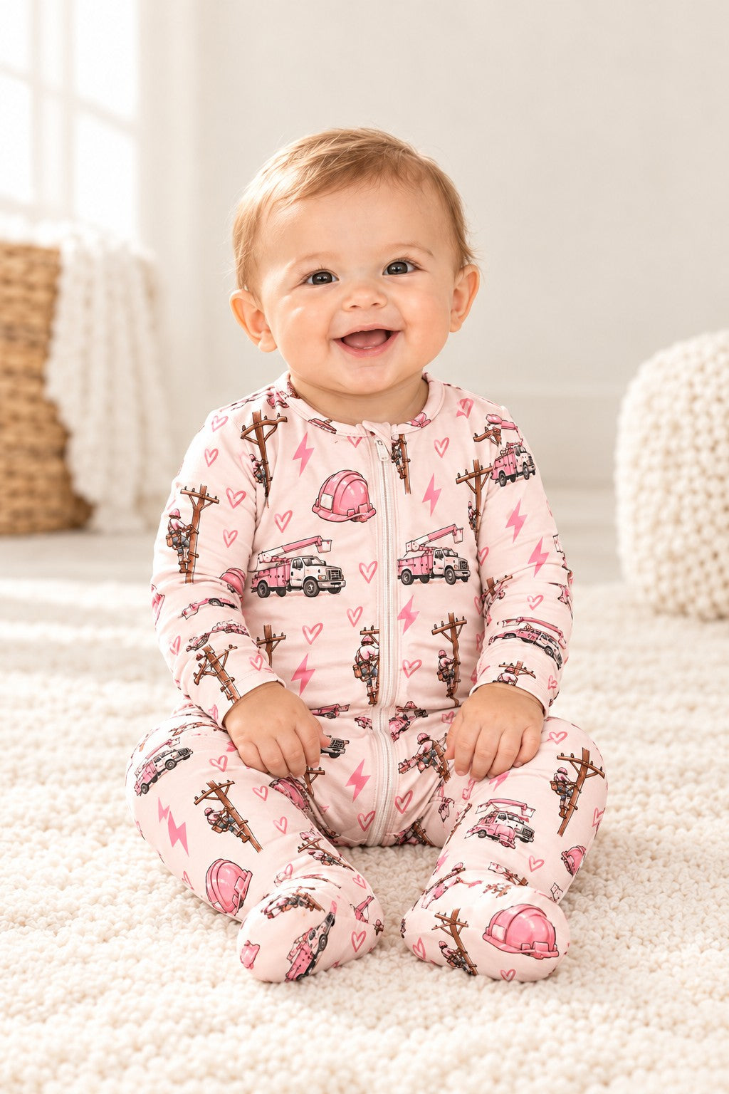 Miller & Co. Valentine's pink lineman baby