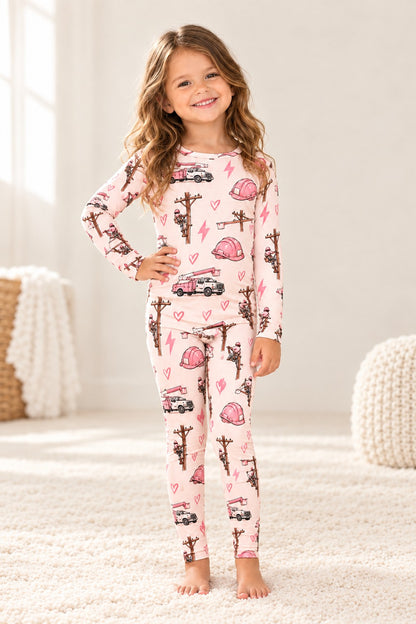 Miller & Co. Valentine's pink lineman girl