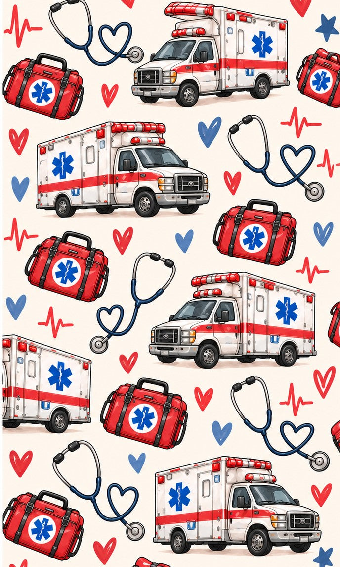 Valentine's ems print fabric