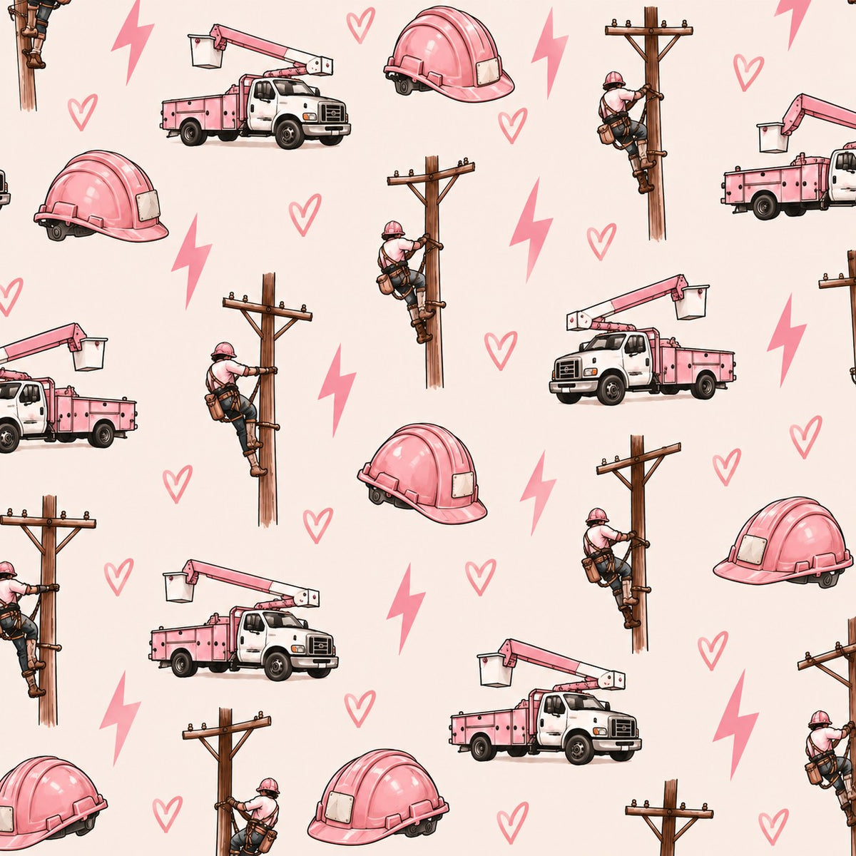 Miller & Co. Valentine's tile pink lineman