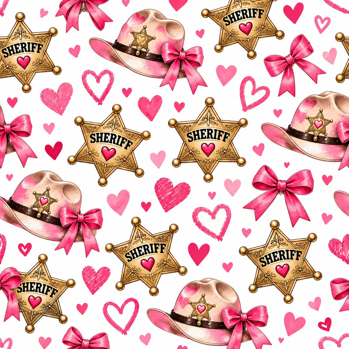 Valentine's sheriff print fabric